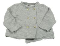 Šedý melírovaný teplákový kabátek 