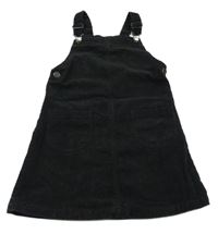 Černé manšestrové laclové šaty Nutmeg