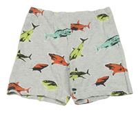 Světlešedé pyžamové kraťasy se žraloky Primark