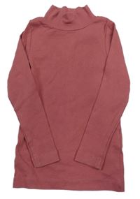 Starorůžové žebrované triko se stojáčkem Name it