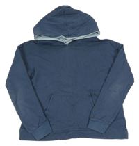 Šedomodrá mikina s kapucí 