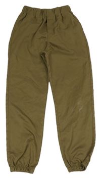 Khaki cuff kalhoty 