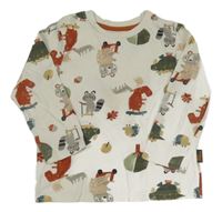 Smetanové triko se zvířátky Nutmeg