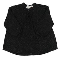 Černé třpytivé svetrové šaty Zara