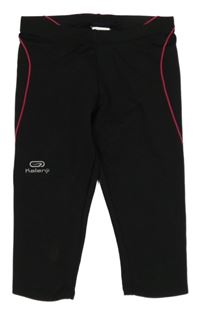 Černo-růžové sportovní crop legíny Kalenji