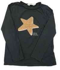 Tmavošedé triko s hvězdou H&M