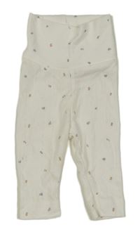 Bílé květované tepláky H&M