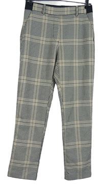 Dámské černo-béžové kostkované kalhoty H&M