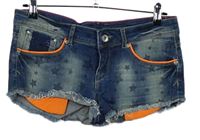 Dámské modré riflové minikraťasy s hvězdičkami Superdry 