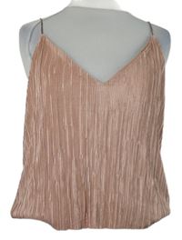 Dámský starorůžový plisovaný crop top zn. New Look 