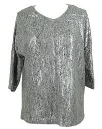 Dámské stříbrné melírované úpletové triko TU 