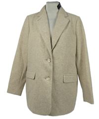 Nové - Dámský béžový flaušový jarní kabát Dunnes 