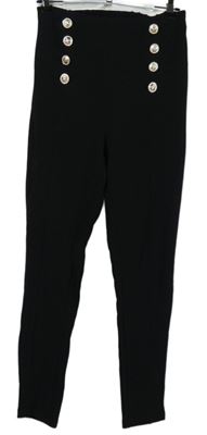 Dámské černé tregíny s gombíky 