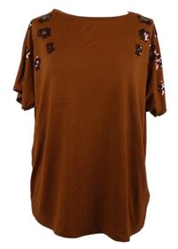Dámské rezavé volné tričko s flitry Next 
