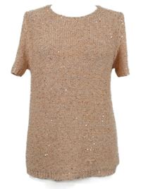 Dámské růžové třpytivé pletené tričko s flitry M&S