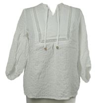 Dámská bílá strukturovaná halenka s krajkou Toni