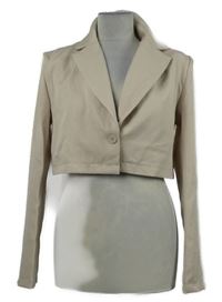 Dámský béžový crop oversized blejzr Shein 