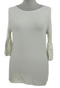 Dámský bílý žebrovaný lehký svetr TU 