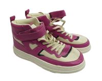 Dámské tmavorůžovo-bílé kotníkové koženkové boty Zara vel. 37