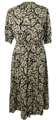 Dámské černo-béžové vzorované midi šaty Damart 