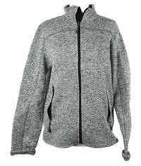 Pánská šedá melírovaná propínací pletená mikina Active Touch 