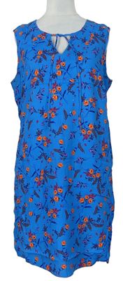 Dámské modré kytičkované šaty Papaya 