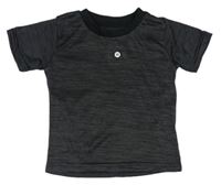 Šedo-černé melírované sportovní tričko s potiskem