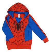 Modro-červená propínací mikina se Spidermanem a kapucí Marvel