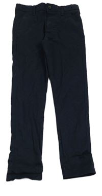 Tmavomodré plátěné chino kalhoty M&S