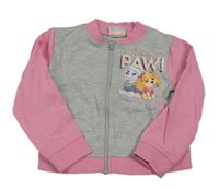 Šedo-růžová propínací mikina s Paw Patrol zn. Nickelodeon