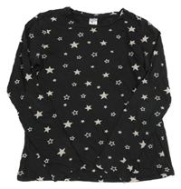 Černé crop triko s hvězdami C&A