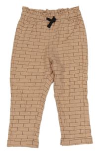 Světlerůžové kostkované lehké tepláky H&M