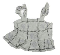 Bílý vzorovaný crop top M&S