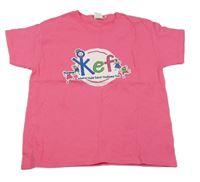 Růžové tričko s potiskem Fruit of the Loom