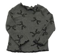 Tmavošedé triko s mašličkami F&F