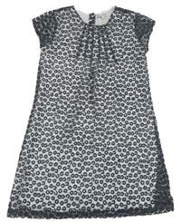 Bílo-šedé krajkové šaty C&A