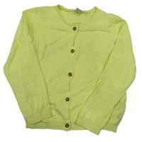 Neonově zelený propínací svetr Petit Bateau 