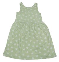 Světlezelené srdíčkované bavlněné šaty H&M