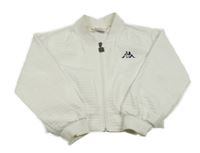 Bílá šusťáková crop bunda s logem Kappa