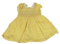Bílo-žluté vzorované šaty s výšivkami Next