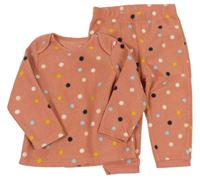 Korálové puntíkaté fleecové pyžamo Nutmeg