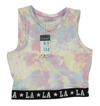 Pastelově barevný batikovaný sportovní crop top Primark