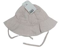 Růžovo-bílý pruhovaný klobouk H&M