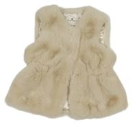 Světlebéžová chlupatá zateplená vesta Matalan