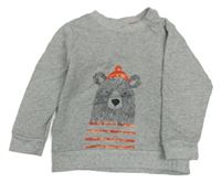 Šedá mikina s medvědem 