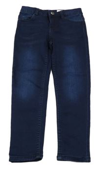 Tmavomodré teplákové slim fit rifle Lupilu