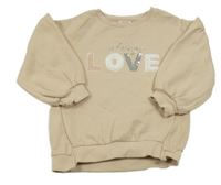 Béžová mikina s nápisem a flitry River Island