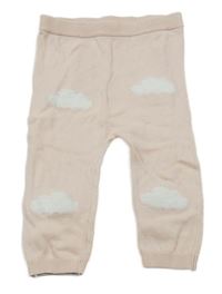 Světlerůžové pletené tepláky s mraky Tu