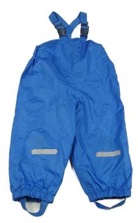 Modré šusťákové laclové kalhoty 