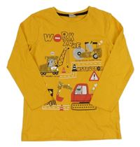 Pomerančové triko se stavebními stroji Kiki&Koko